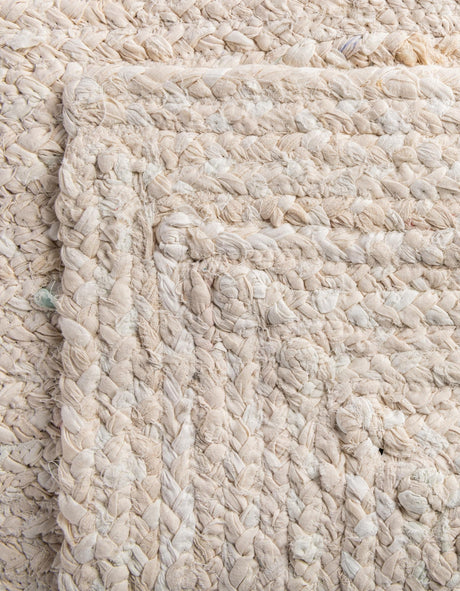 Ivory 1' 2 x 8' Braided Chindi Table Runner Area Rug Decorative Dining Room Kitchen All Natural Material Table Cover 100% Cotton Hand Braided Natural Eco-Friendly Boho Style Modern Carpet for Living Rooms Dining Office Dorm for Sale at Rug Engine