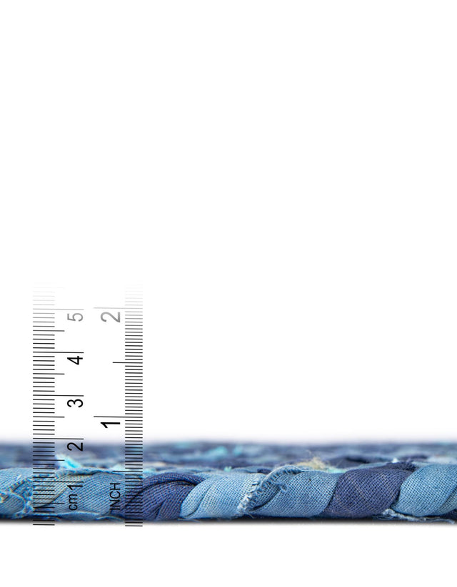 Blue 1' 2 x 8' Braided Chindi Table Runner
