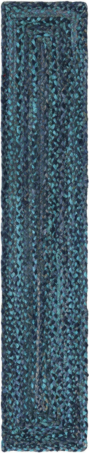 Blue 1' 2 x 6' 1 Braided Chindi Table Runner