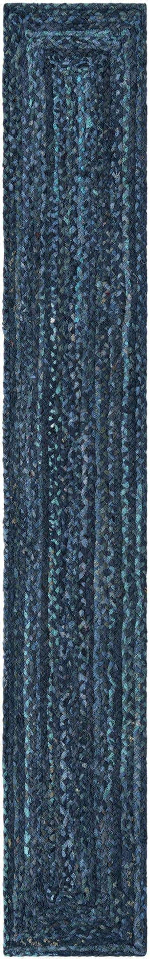 Blue 1' 2 x 8' Braided Chindi Table Runner