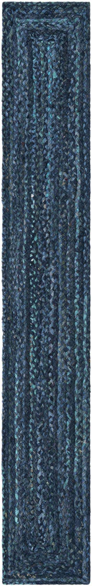 Blue 1' 2 x 8' Braided Chindi Table Runner