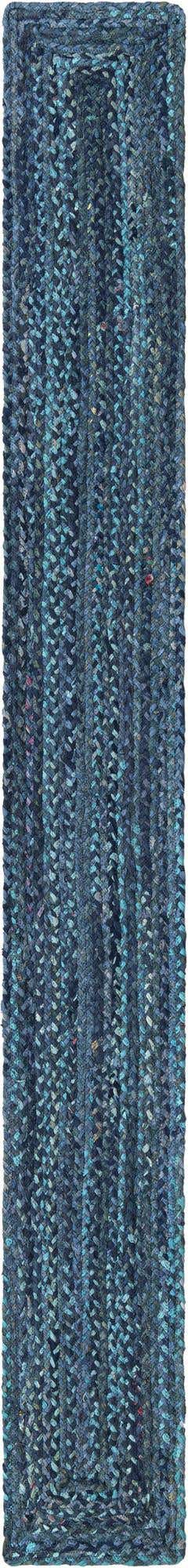 Blue 1' 2 x 10' Braided Chindi Table Runner