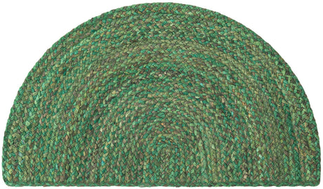 Green 2' 2 x 4' Braided Chindi Semicircle Hearth Rug