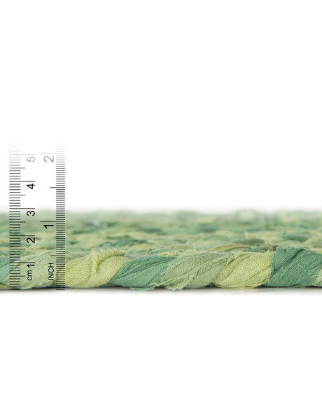 Green 1' 2 x 4' 1 Braided Chindi Table Runner Area Rug Decorative Dining Room Kitchen All Natural Material Table Cover 100% Cotton Hand Braided Natural Eco-Friendly Boho Style Modern Carpet for Living Rooms Dining Office Dorm for Sale at Rug Engine