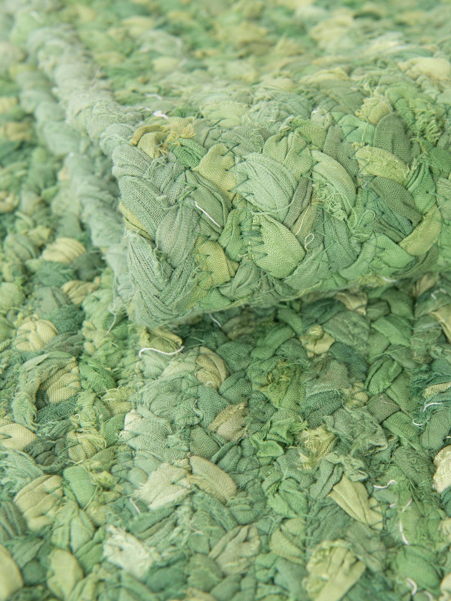 Green 1' 2 x 8' Braided Chindi Table Runner Area Rug Decorative Dining Room Kitchen All Natural Material Table Cover 100% Cotton Hand Braided Natural Eco-Friendly Boho Style Modern Carpet for Living Rooms Dining Office Dorm for Sale at Rug Engine