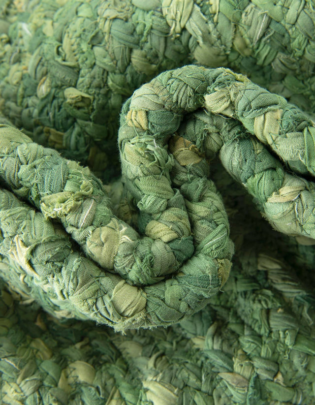 Green 1' 2 x 6' 1 Braided Chindi Table Runner