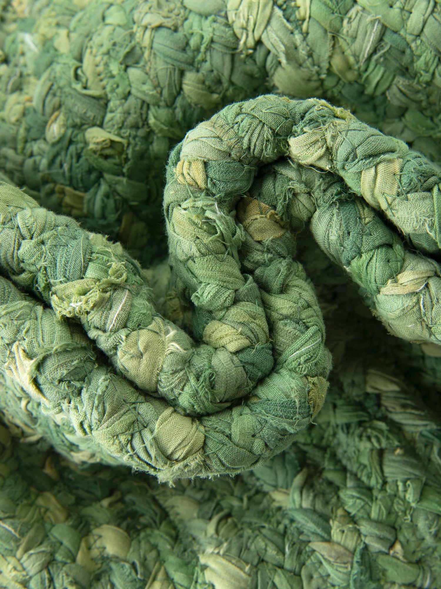Green 1' 2 x 4' 1 Braided Chindi Table Runner Area Rug Decorative Dining Room Kitchen All Natural Material Table Cover 100% Cotton Hand Braided Natural Eco-Friendly Boho Style Modern Carpet for Living Rooms Dining Office Dorm for Sale at Rug Engine