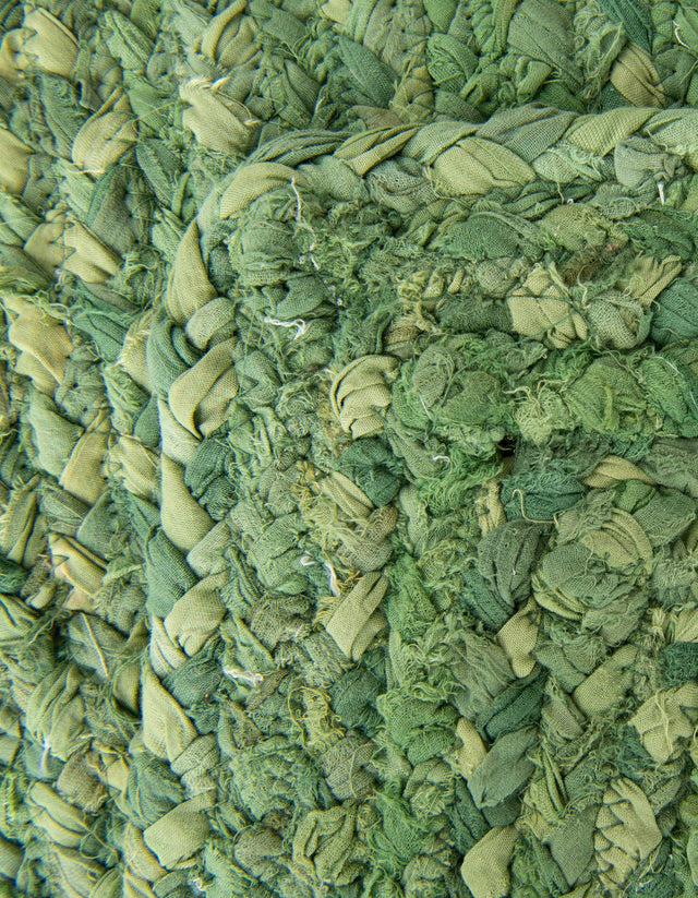 Green 1' 2 x 10' Braided Chindi Table Runner