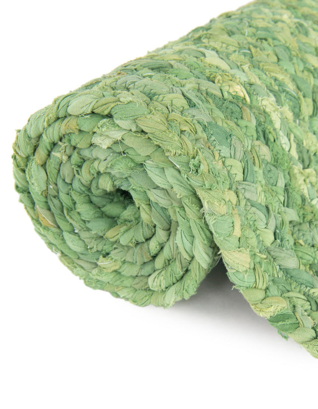 Green 1' 2 x 6' 1 Braided Chindi Table Runner