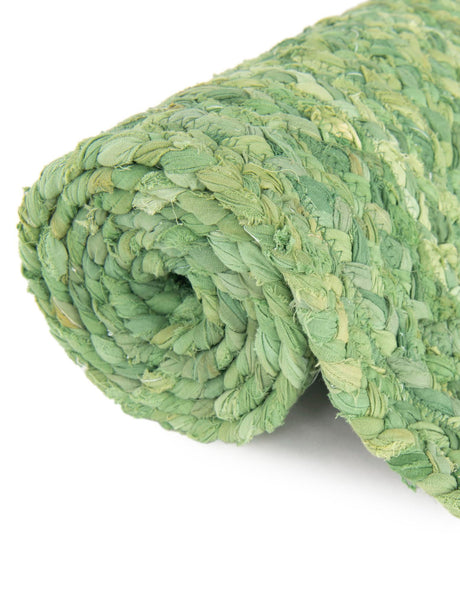 Green 1' 2 x 8' Braided Chindi Table Runner Area Rug Decorative Dining Room Kitchen All Natural Material Table Cover 100% Cotton Hand Braided Natural Eco-Friendly Boho Style Modern Carpet for Living Rooms Dining Office Dorm for Sale at Rug Engine