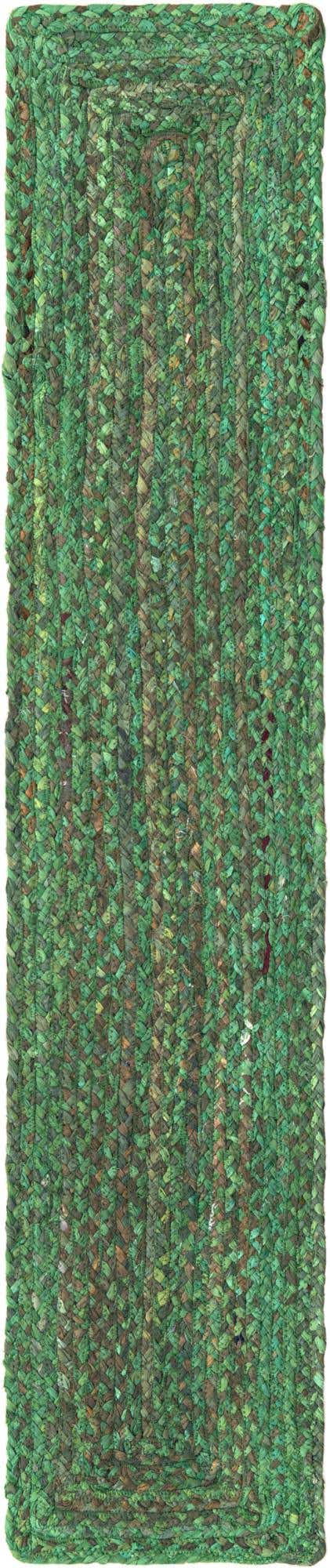 Green 1' 2 x 6' 1 Braided Chindi Table Runner