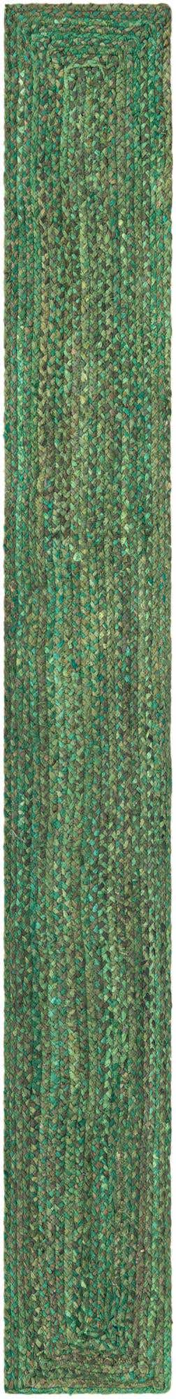 Green 1' 2 x 10' Braided Chindi Table Runner