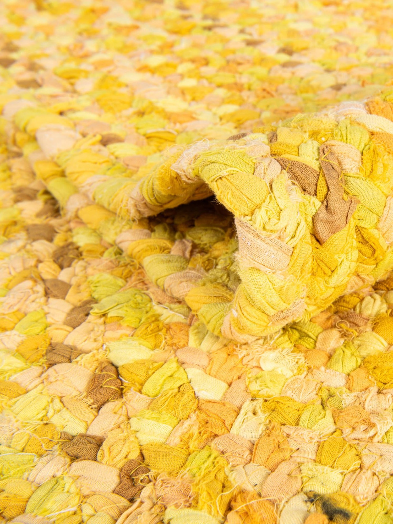 Yellow Orange 1' 2 x 8' Braided Chindi Table Runner Area Rug Decorative Dining Room Kitchen All Natural Material Table Cover 100% Cotton Hand Braided Natural Eco-Friendly Boho Style Modern Carpet for Living Rooms Dining Office Dorm for Sale at Rug Engine