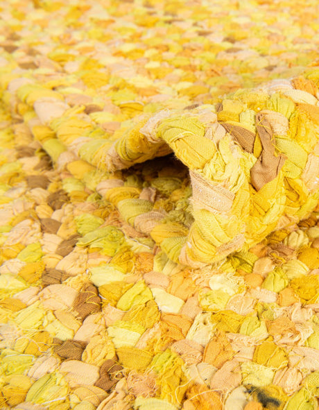 Yellow Orange 1' 2 x 8' Braided Chindi Table Runner Area Rug Decorative Dining Room Kitchen All Natural Material Table Cover 100% Cotton Hand Braided Natural Eco-Friendly Boho Style Modern Carpet for Living Rooms Dining Office Dorm for Sale at Rug Engine