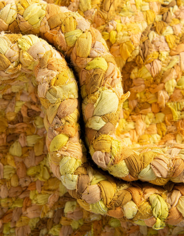 Yellow Orange 1' 2 x 10' Braided Chindi Table Runner