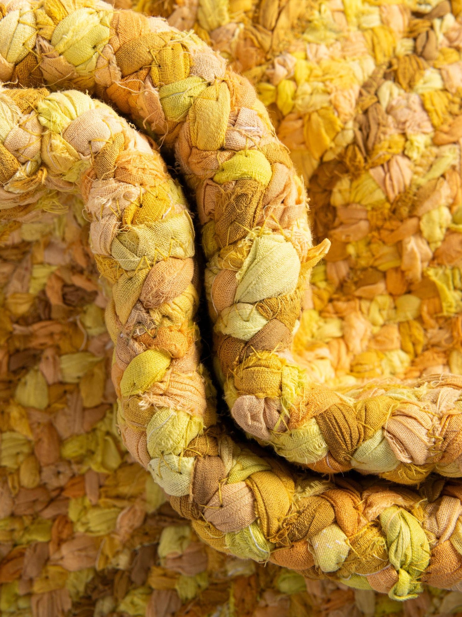 Yellow Orange 1' 2 x 8' Braided Chindi Table Runner Area Rug Decorative Dining Room Kitchen All Natural Material Table Cover 100% Cotton Hand Braided Natural Eco-Friendly Boho Style Modern Carpet for Living Rooms Dining Office Dorm for Sale at Rug Engine