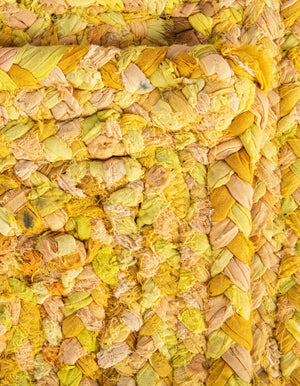 Yellow Orange 1' 2 x 10' Braided Chindi Table Runner