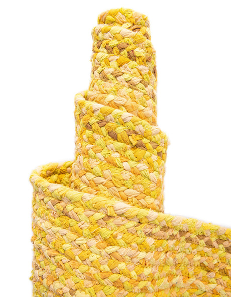 Yellow Orange 1' 2 x 10' Braided Chindi Table Runner Area Rug Decorative Dining Room Kitchen All Natural Material Table Cover 100% Cotton Hand Braided Natural Eco-Friendly Boho Style Modern Carpet for Living Rooms Dining Office Dorm for Sale at Rug Engine