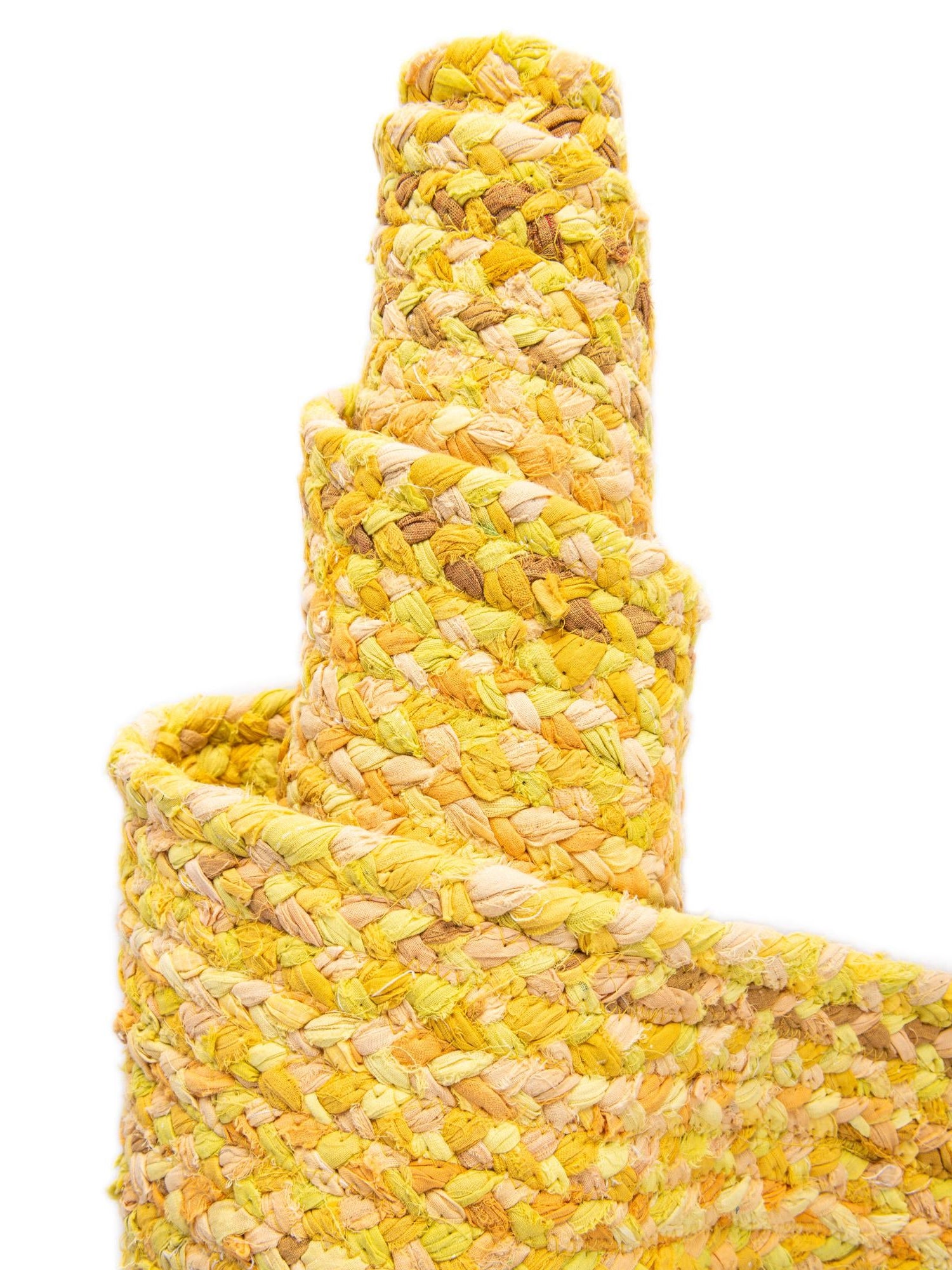 Yellow Orange 1' 2 x 8' Braided Chindi Table Runner Area Rug Decorative Dining Room Kitchen All Natural Material Table Cover 100% Cotton Hand Braided Natural Eco-Friendly Boho Style Modern Carpet for Living Rooms Dining Office Dorm for Sale at Rug Engine