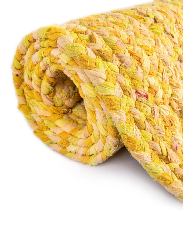 Yellow Orange 1' 2 x 10' Braided Chindi Table Runner