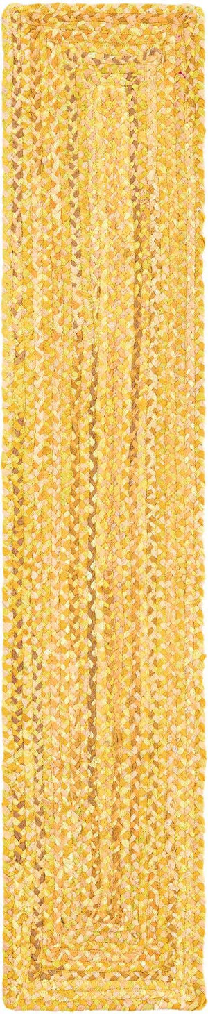 Yellow Orange 1' 2 x 6' 1 Braided Chindi Table Runner
