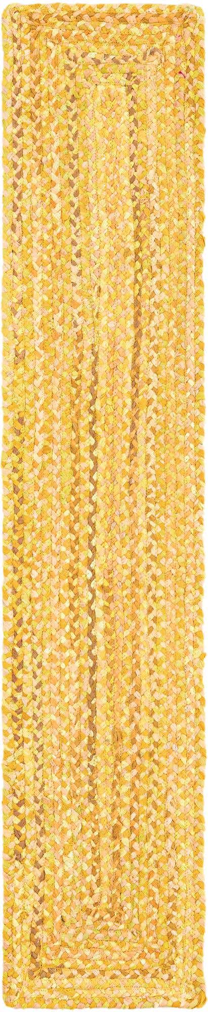 Yellow Orange 1' 2 x 6' 1 Braided Chindi Table Runner