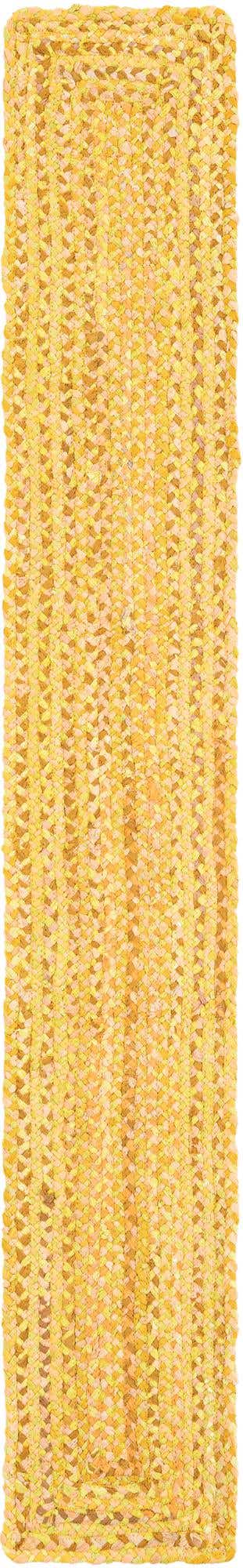 Yellow Orange 1' 2 x 8' Braided Chindi Table Runner