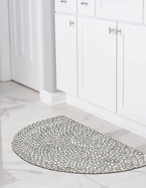 Gray 2' 2 x 4' Braided Chindi Semicircle Hearth Rug