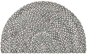 Gray 2' 2 x 4' Braided Chindi Semicircle Hearth Rug