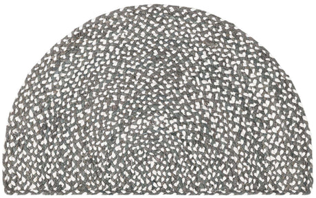 Gray 2' 2 x 4' Braided Chindi Semicircle Hearth Rug