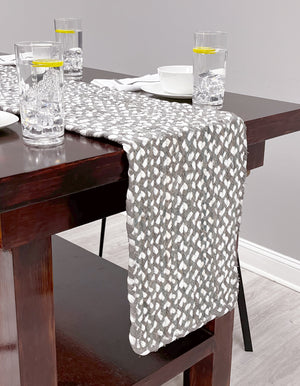 Gray 1' 2 x 10' Braided Chindi Table Runner