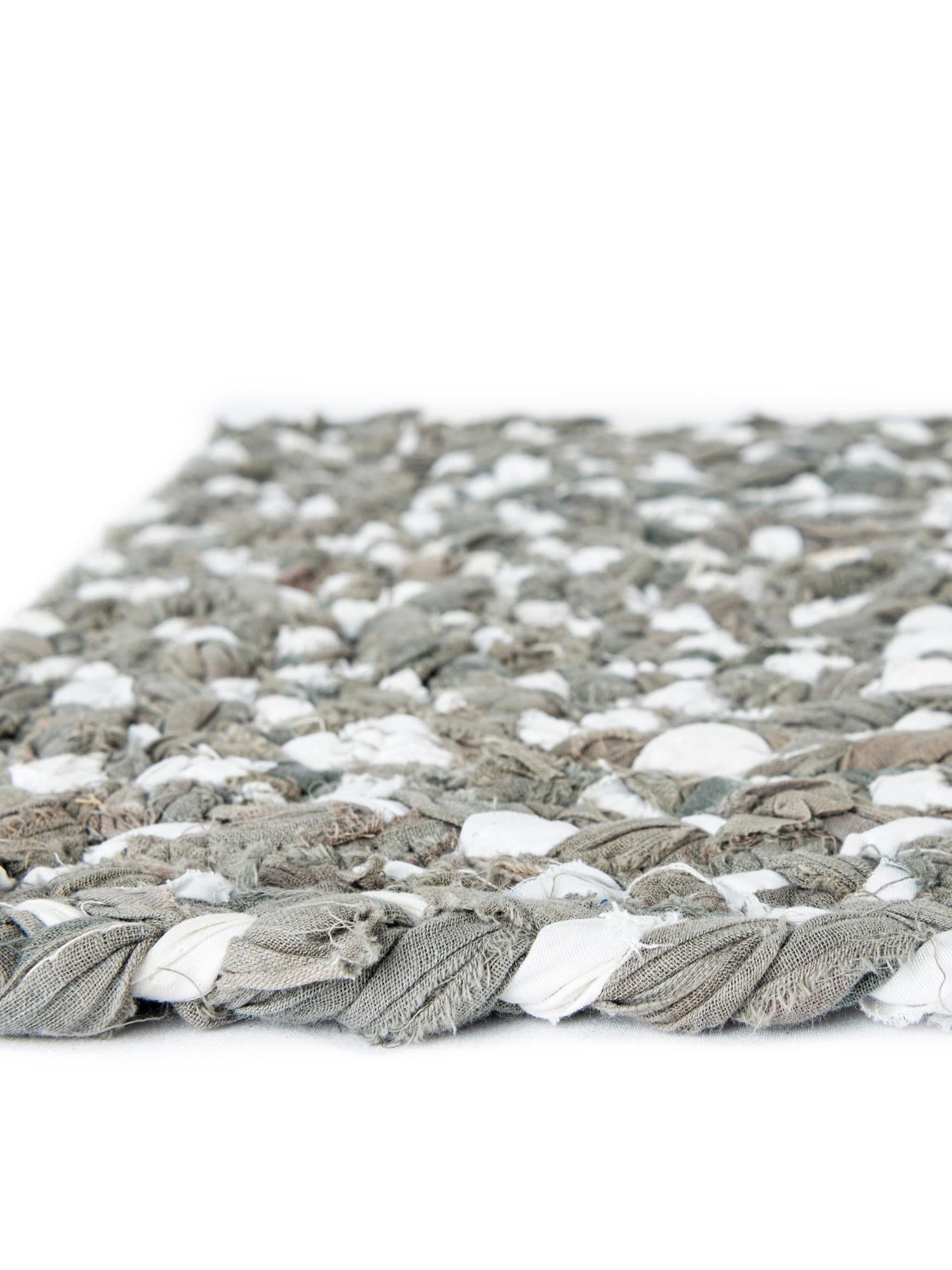 Gray 1' 2 x 4' 1 Braided Chindi Table Runner Area Rug Decorative Dining Room Kitchen All Natural Material Table Cover 100% Cotton Hand Braided Natural Eco-Friendly Boho Style Modern Carpet for Living Rooms Dining Office Dorm for Sale at Rug Engine