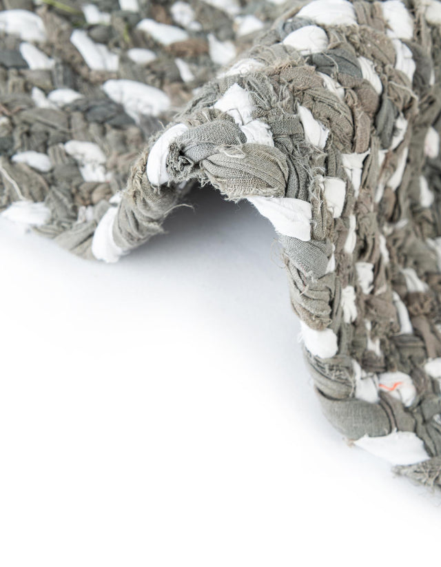 Gray 1' 2 x 8' Braided Chindi Table Runner