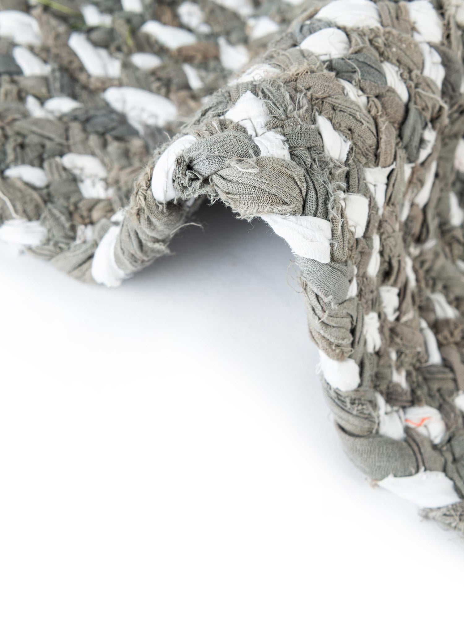 Gray 1' 2 x 5' 1 Braided Chindi Table Runner Area Rug Decorative Dining Room Kitchen All Natural Material Table Cover 100% Cotton Hand Braided Natural Eco-Friendly Boho Style Modern Carpet for Living Rooms Dining Office Dorm for Sale at Rug Engine