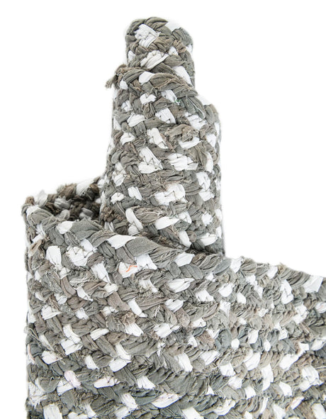 Gray 1' 2 x 5' 1 Braided Chindi Table Runner Area Rug Decorative Dining Room Kitchen All Natural Material Table Cover 100% Cotton Hand Braided Natural Eco-Friendly Boho Style Modern Carpet for Living Rooms Dining Office Dorm for Sale at Rug Engine