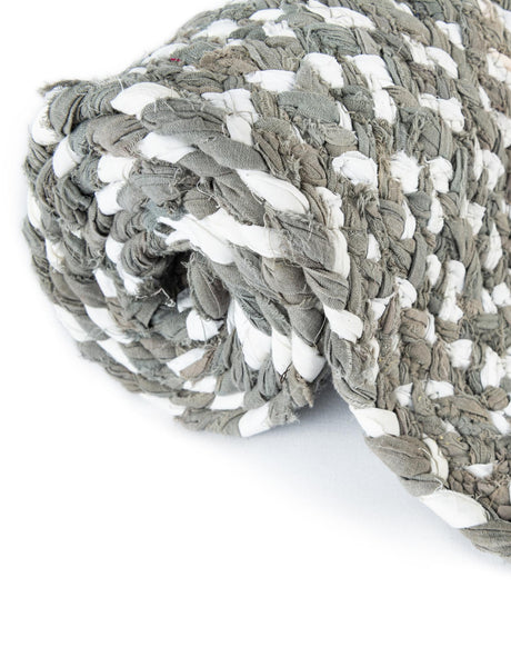 Gray 1' 2 x 8' Braided Chindi Table Runner Area Rug Decorative Dining Room Kitchen All Natural Material Table Cover 100% Cotton Hand Braided Natural Eco-Friendly Boho Style Modern Carpet for Living Rooms Dining Office Dorm for Sale at Rug Engine