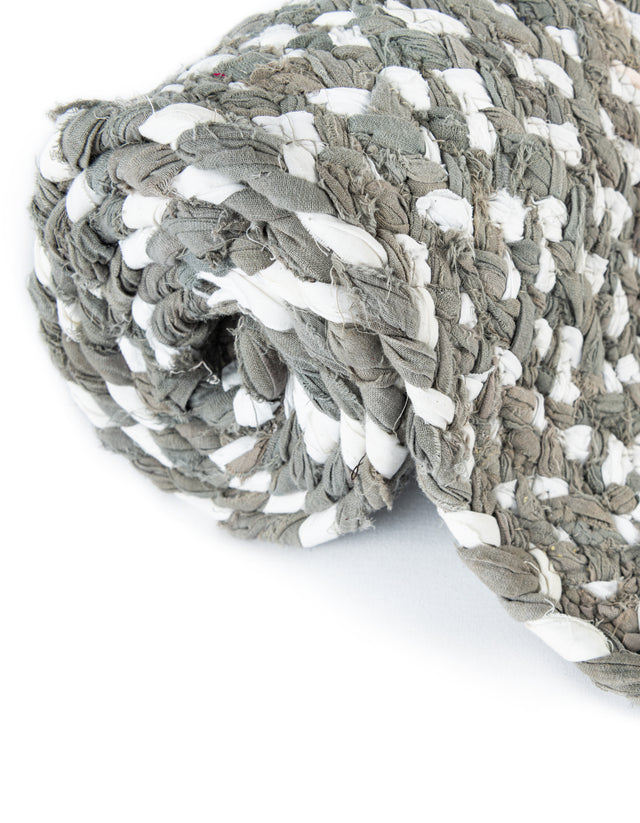 Gray 1' 2 x 10' Braided Chindi Table Runner