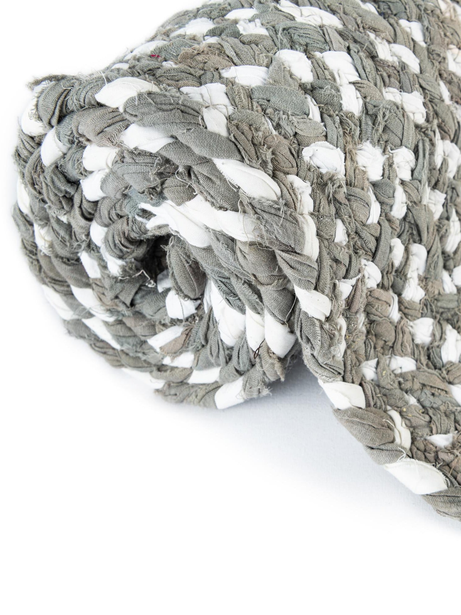 Gray 1' 2 x 5' 1 Braided Chindi Table Runner Area Rug Decorative Dining Room Kitchen All Natural Material Table Cover 100% Cotton Hand Braided Natural Eco-Friendly Boho Style Modern Carpet for Living Rooms Dining Office Dorm for Sale at Rug Engine
