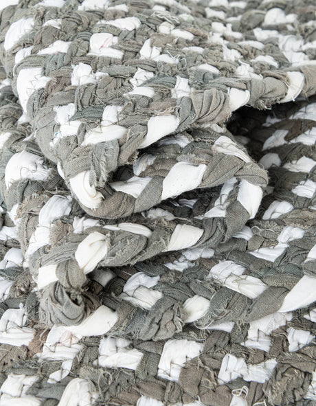 Gray 1' 2 x 10' Braided Chindi Table Runner Area Rug Decorative Dining Room Kitchen All Natural Material Table Cover 100% Cotton Hand Braided Natural Eco-Friendly Boho Style Modern Carpet for Living Rooms Dining Office Dorm for Sale at Rug Engine