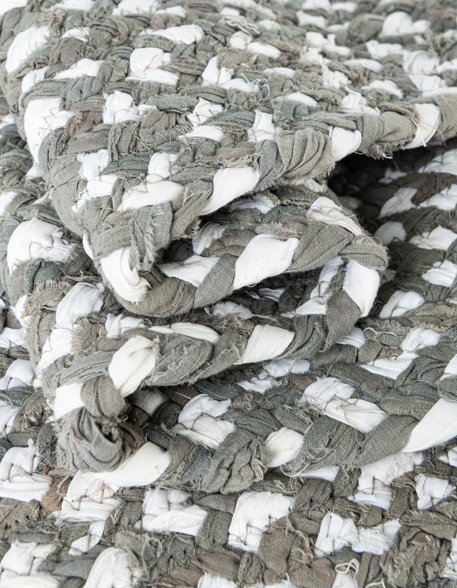 Gray 1' 2 x 10' Braided Chindi Table Runner