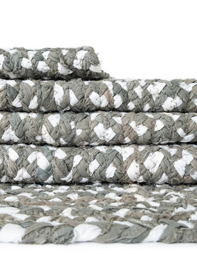 Gray 1' 2 x 10' Braided Chindi Table Runner
