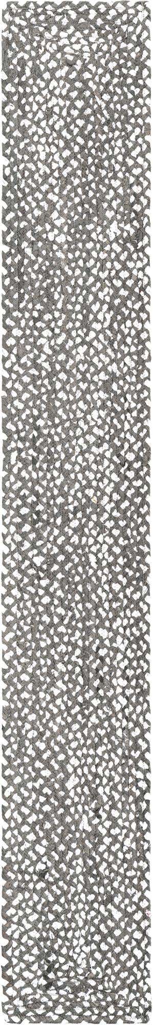 Gray 1' 2 x 8' Braided Chindi Table Runner