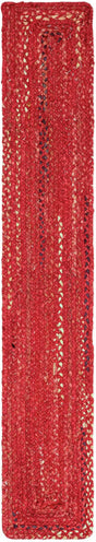 Red 1' 2 x 8' Braided Chindi Table Runner