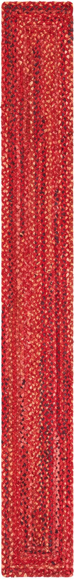 Red 1' 2 x 10' Braided Chindi Table Runner