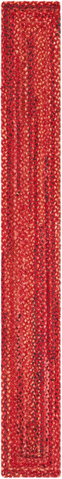 Red 1' 2 x 10' Braided Chindi Table Runner