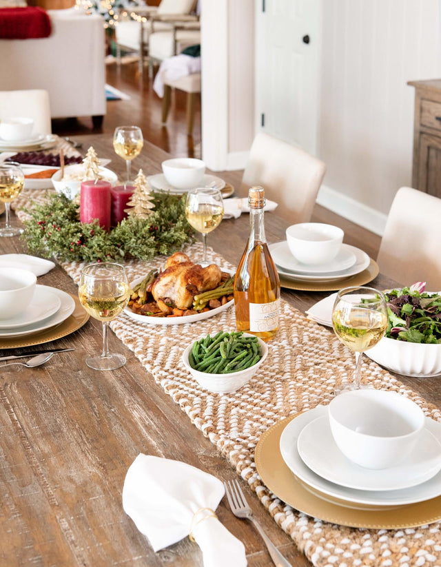 Natural 1' 2 x 4' 1 Braided Jute Table Runner
