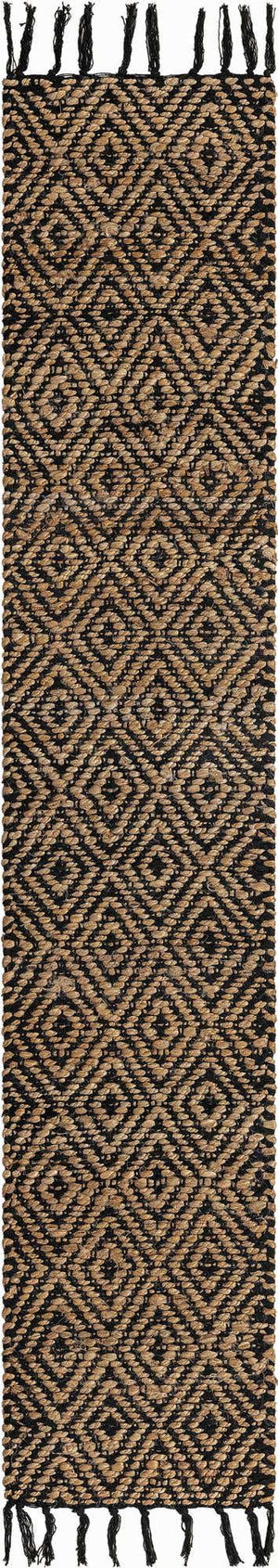Black 1' 2 x 6' 1 Braided Jute Table Runner