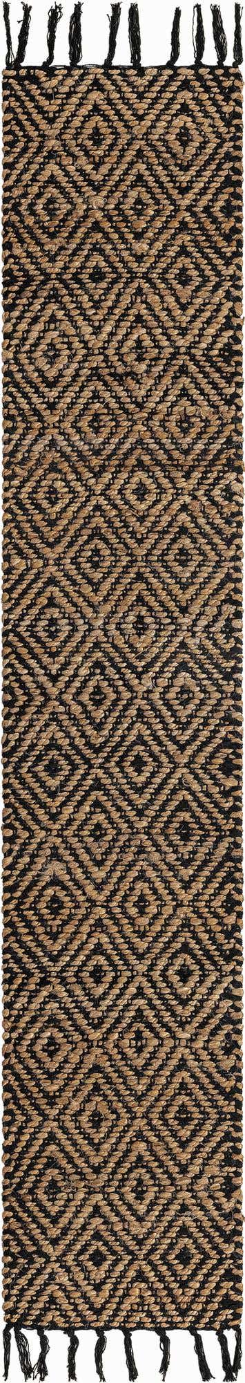 Black 1' 2 x 6' 1 Braided Jute Table Runner