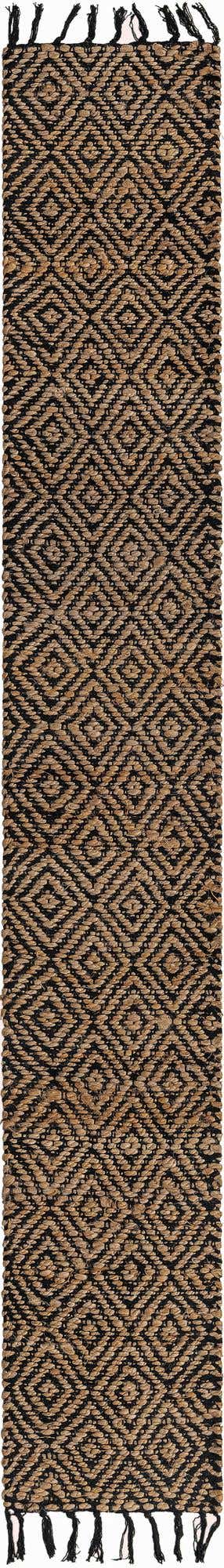 Black 1' 2 x 8' Braided Jute Table Runner