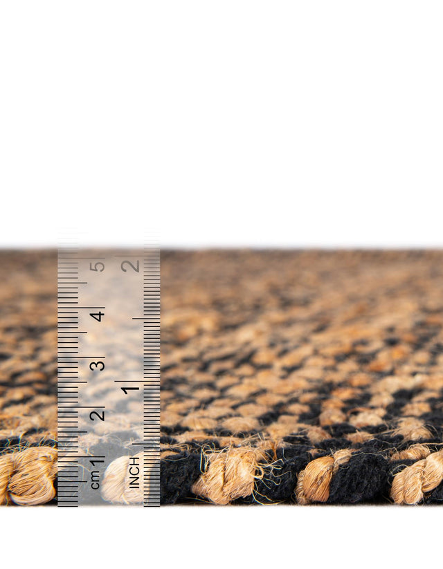 Black 1' 2 x 4' 1 Braided Jute Table Runner